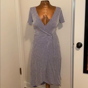 Blue and white striped dress M